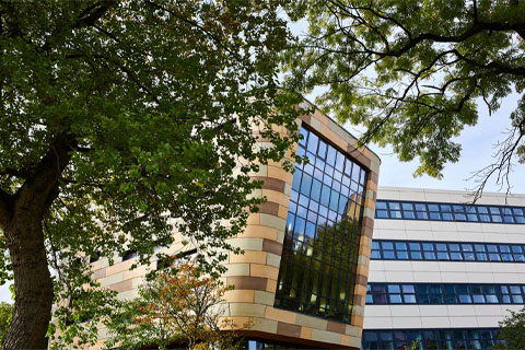 The front of Horton Building on the University of Bradford campus