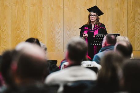 Professor Anne Graham (Head of School of Chemistry and Biosciences) at her Inaugural Lecture