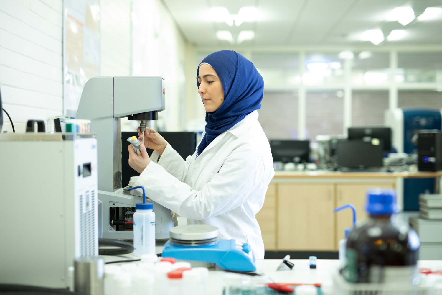 Bana Shirky, working in the Polymer Interdisciplinary Research Centre.