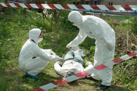 Students conduct a simulated Police Line Search on  University Grounds