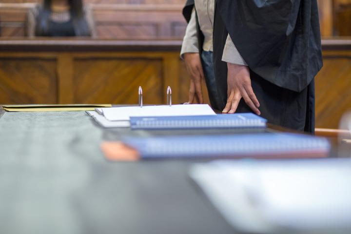 Law documents on desk