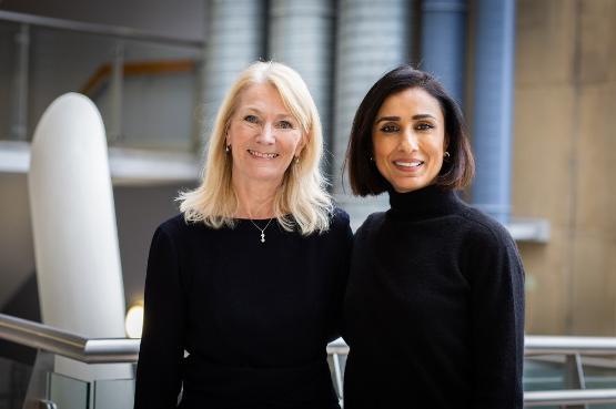 The chancellor and vice chancellor of the University of Bradford standing together