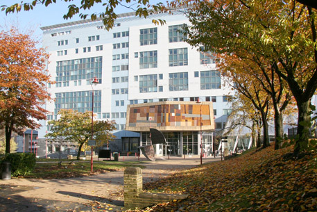 University of Bradford Richmond building in autumn.