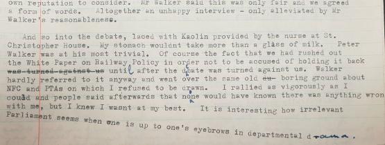 Barbara Castle diaries second page