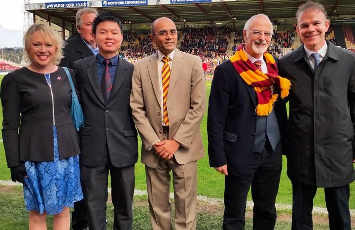 Prof David Sharpe with group at Valley Parade