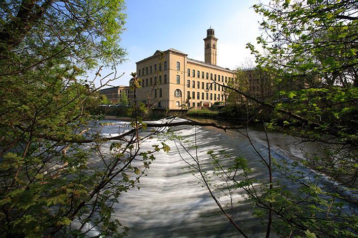 A landscape shot of Saltaire, Bradford