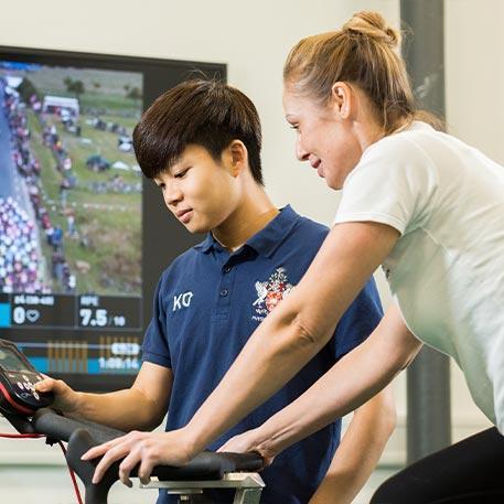 A student running a physio session.