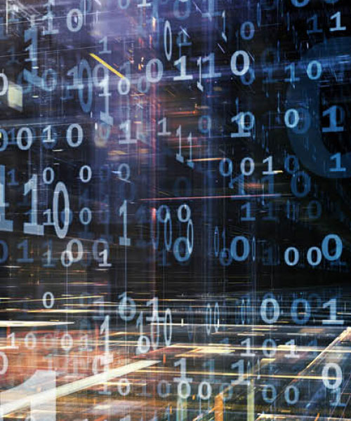 graphic representation on binary computer code noughts and ones